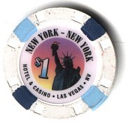 NewYorkNewYork Hotel One Dollar Chip.