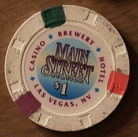 Main Street Casino One Dollar Chip.
